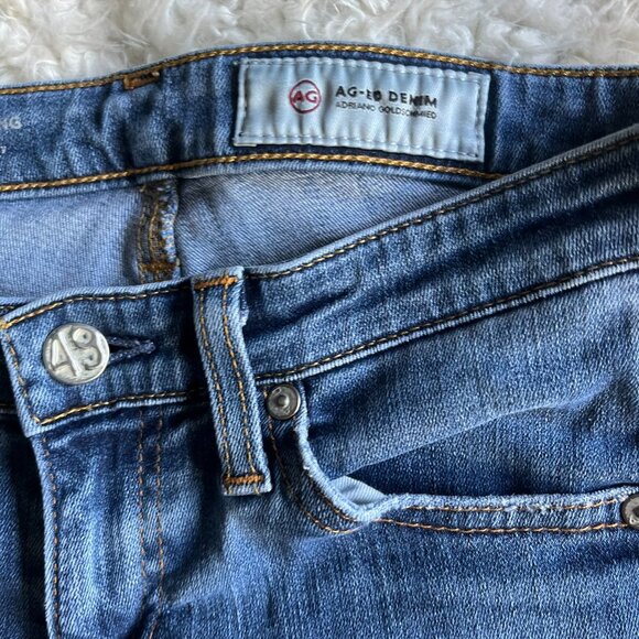 AG Adriano Goldschmied Skinny Ripped Jeans Blue Light Wash Size 24R. EUC - Picture 3 of 6